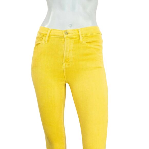 FRAME Denim Le High Skinny Jeans in Citrine Yellow Women's Size 25 - Picture 9 of 10